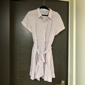Hillhouse Laura Dress in Lilac Stripe